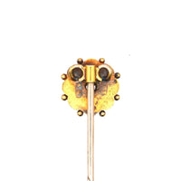 Late Victorian 15ct Gold, Diamond Flower Tie Pin with a Diamond | Parkin and Gerrish (UK)