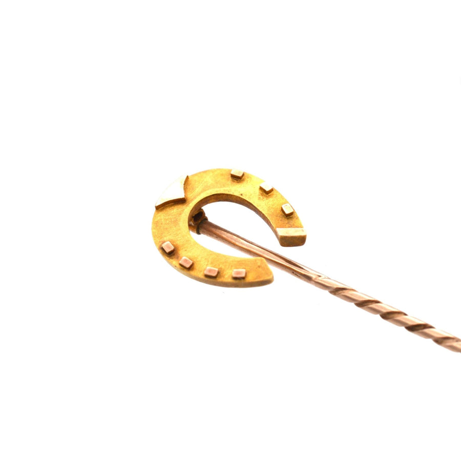 Late Victorian 15ct Gold, Lucky Horseshoe Tie Pin | Parkin and Gerrish | Antique & Vintage Jewellery