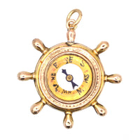 Late Victorian 9ct Gold Ship Wheel Compass Pendant | Parkin and Gerrish (UK)