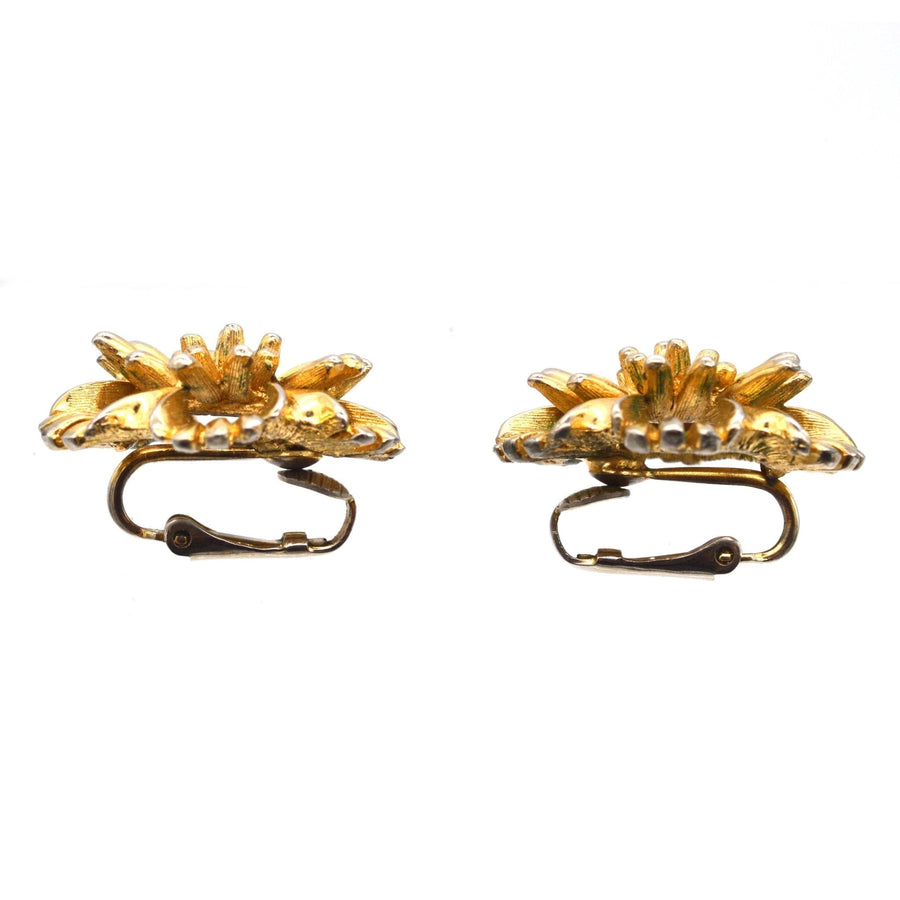 Marcel Boucher 1960s Gilt Metal Clip On Earrings | Parkin and Gerrish | Antique & Vintage Jewellery