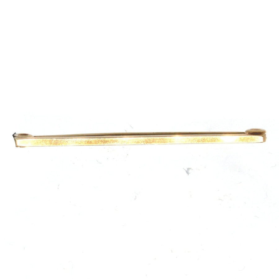 Mid Century 9ct Gold Flat Bar Brooch by Henry Griffith & Sons Ltd | Parkin and Gerrish | Antique & Vintage Jewellery