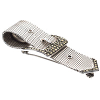 Mid Century Silver & Marcasite Buckle Brooch | Parkin and Gerrish (UK)