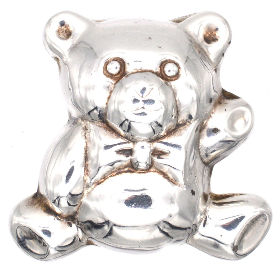 Mid Century Silver Teddy Bear Brooch Pendant | Parkin and Gerrish | Antique & Vintage Jewellery