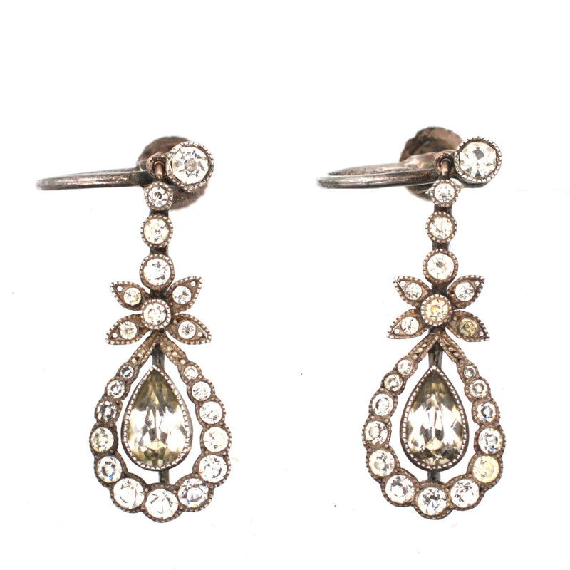 Mid Century Sliver & Paste Drop Earrings