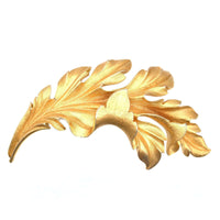 Mid Century Trifari Large Gilt Metal Leaf Brooch | Parkin and Gerrish (UK)