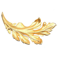 Mid Century Trifari Large Gilt Metal Leaf Brooch | Parkin and Gerrish (UK)