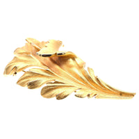 Mid Century Trifari Large Gilt Metal Leaf Brooch | Parkin and Gerrish (UK)