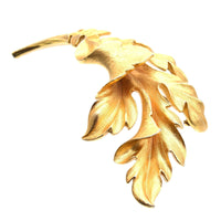 Mid Century Trifari Large Gilt Metal Leaf Brooch | Parkin and Gerrish (UK)
