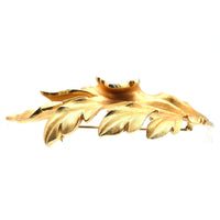 Mid Century Trifari Large Gilt Metal Leaf Brooch | Parkin and Gerrish (UK)