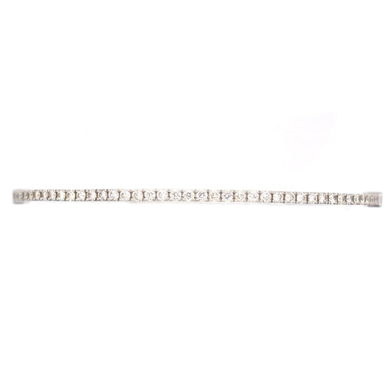 Bracelet jonc moderne en or blanc 18 carats et diamants