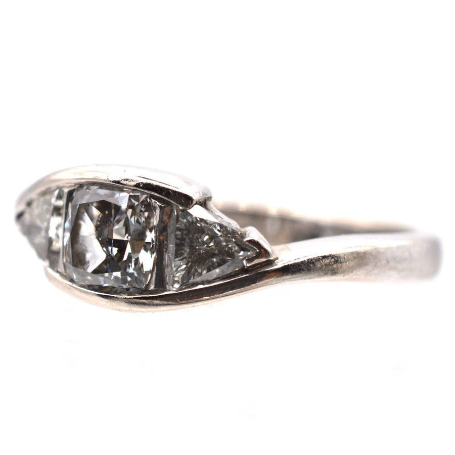 Modern 18ct White Gold, Three Stone Diamond Ring | Parkin and Gerrish | Antique & Vintage Jewellery