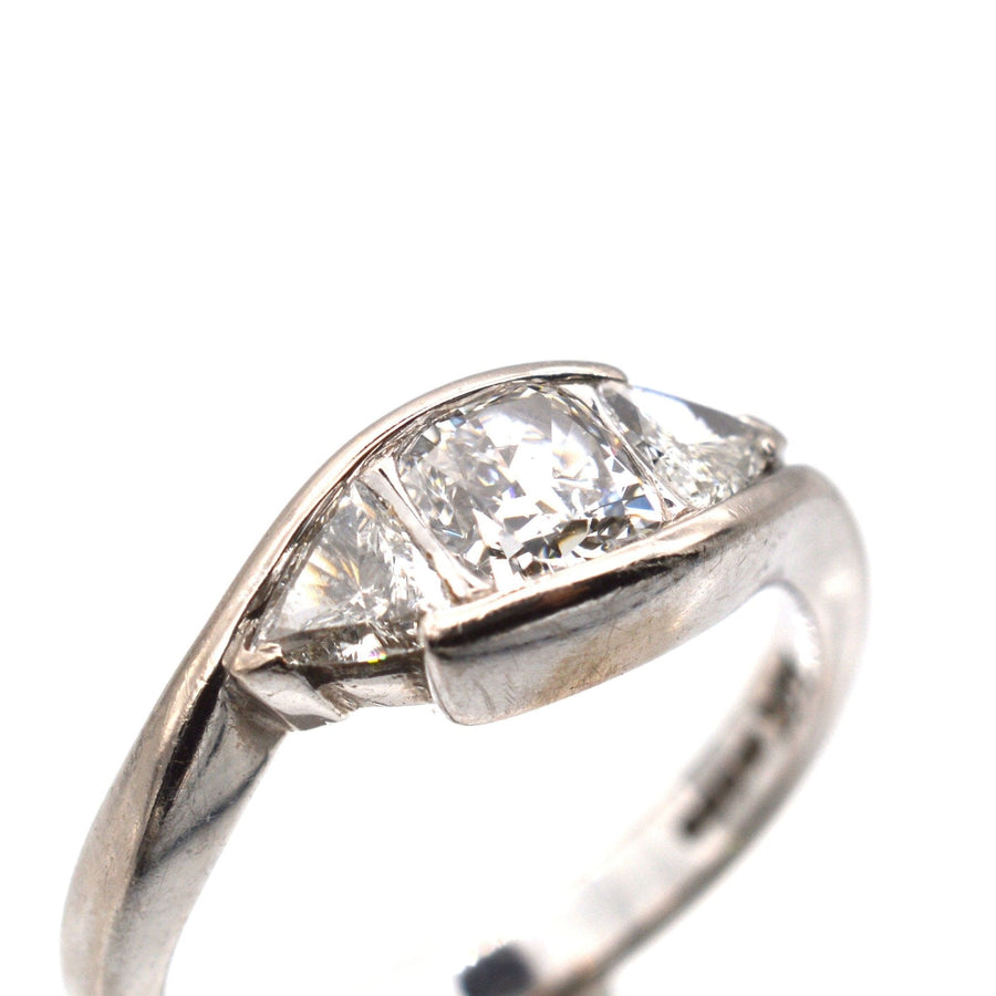 Modern 18ct White Gold, Three Stone Diamond Ring | Parkin and Gerrish | Antique & Vintage Jewellery