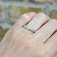 Modern 9ct White Gold, Diamond Half Eternity Ring | Parkin and Gerrish (UK)