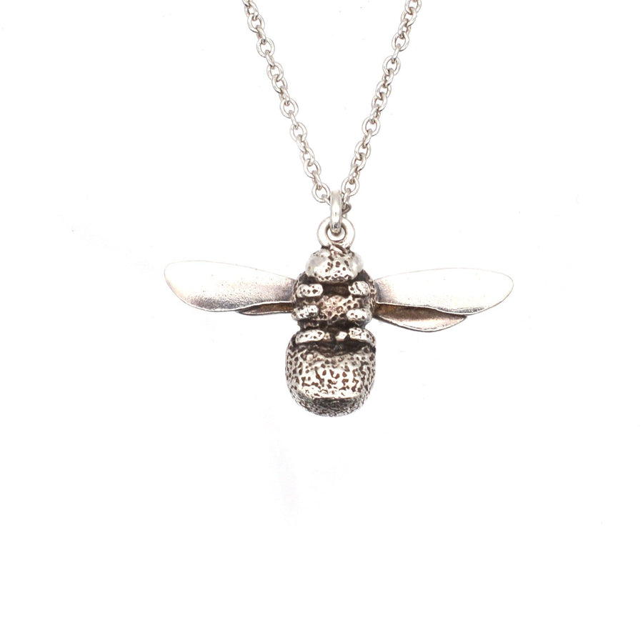 Modern Alex Monroe Silver Bumble Bee Pendant on a Chain | Parkin and Gerrish | Antique & Vintage Jewellery