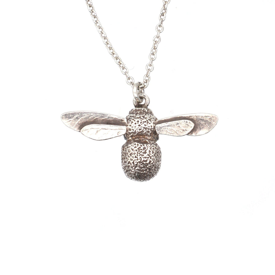 Modern Alex Monroe Silver Bumble Bee Pendant on a Chain | Parkin and Gerrish | Antique & Vintage Jewellery
