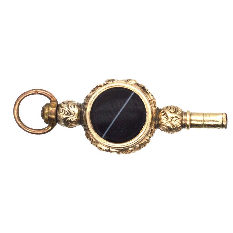 Regency Gold Cased,Watch Key with Intaglio of a Rose | Parkin and Gerrish | Antique & Vintage Jewellery