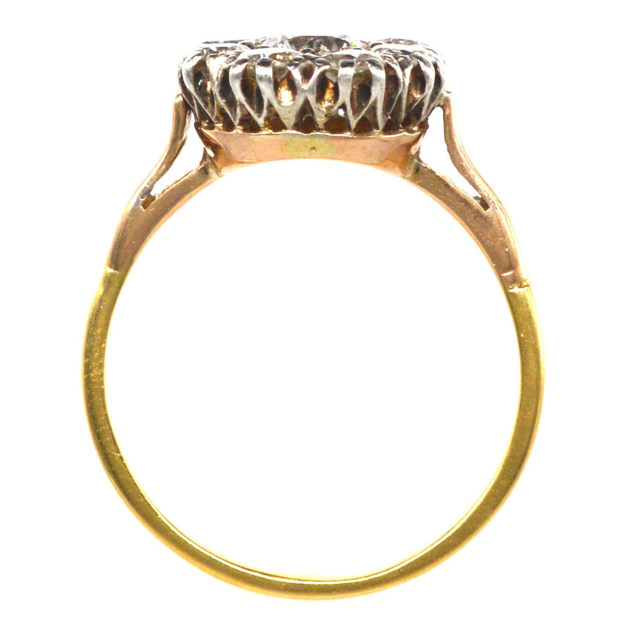 Retro 18ct Gold 1.1 Carat Diamond Cluster Ring | Parkin and Gerrish | Antique & Vintage Jewellery