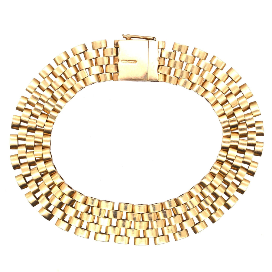 Retro 1940s 9ct Gold Tank Bracelet | Parkin and Gerrish | Antique & Vintage Jewellery