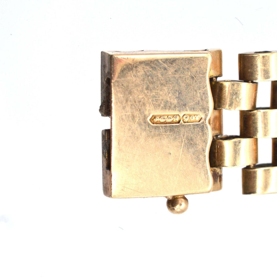 Retro 1940s 9ct Gold Tank Bracelet | Parkin and Gerrish | Antique & Vintage Jewellery
