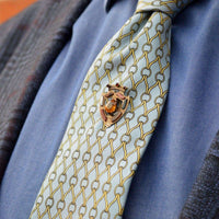 Scottish 9ct Gold Luckenbooth Shield Tie Pin with a Cairngorm Citrine | Parkin and Gerrish (UK)