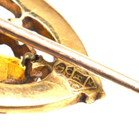 Scottish 9ct Gold Luckenbooth Shield Tie Pin with a Cairngorm Citrine | Parkin and Gerrish (UK)