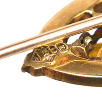 Scottish 9ct Gold Luckenbooth Shield Tie Pin with a Cairngorm Citrine | Parkin and Gerrish (UK)