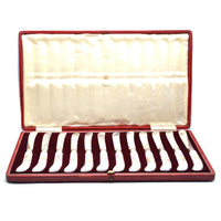 Set of 12 Late 19th Century Thomas Goode Silver Cutlery with Painted Meissen Porcelain Handles in Original Cases | Parkin and Gerrish (UK)