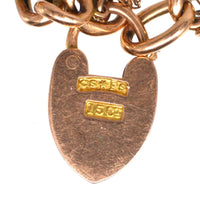 Small Edwardian 15ct Gold Child's Curb Bracelet with Heart Lock | Parkin and Gerrish (UK)