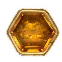 Tiny Early Victorian 9ct Gold Hexagonal Citrine Seal with an Intaglio of a Dog | Parkin and Gerrish (UK)