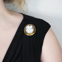 Victorian 15ct Gold Day and Night Shell Cameo Brooch | Parkin and Gerrish (UK)