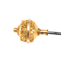 Victorian 15ct Gold Etruscan Ball Hat Pin | Parkin and Gerrish (UK)