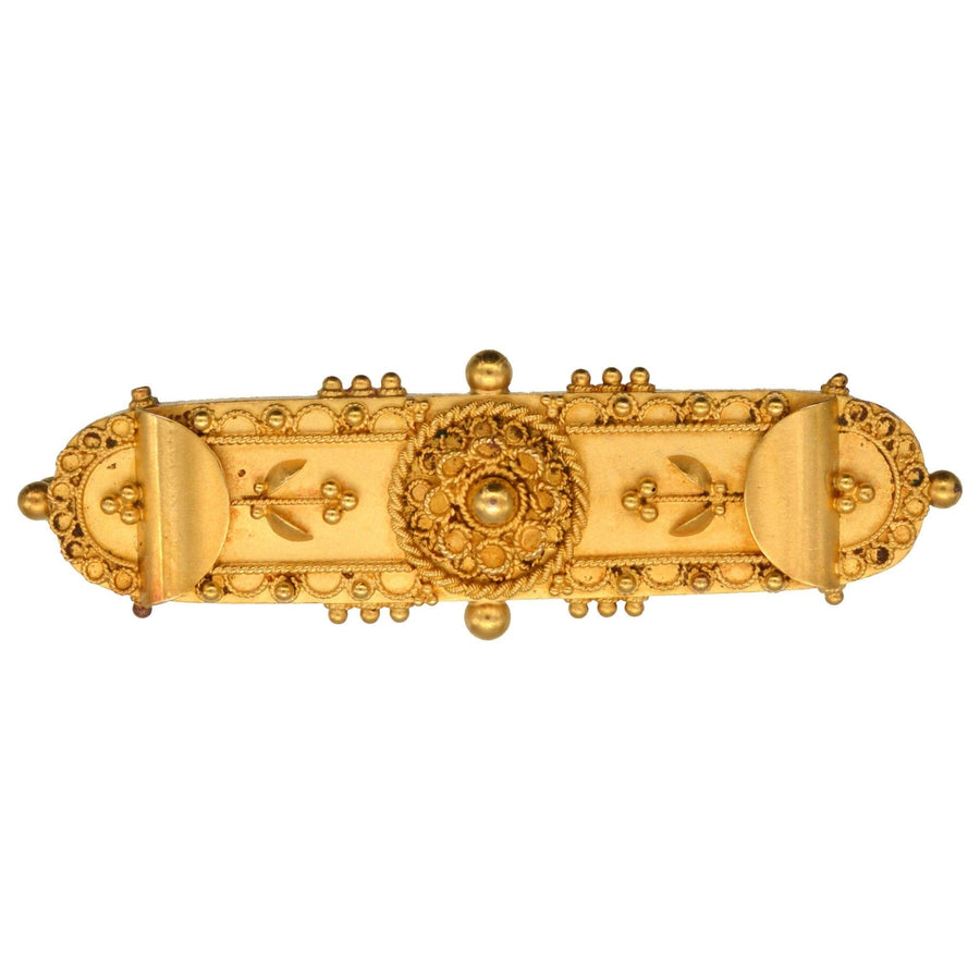 Victorian 15ct Gold Etruscan Revival Brooch | Parkin and Gerrish | Antique & Vintage Jewellery