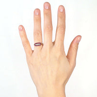 Victorian 18ct Gold, Boat Shaped Five Stone Diamond and Ruby Cluster Ring | Parkin and Gerrish (UK)