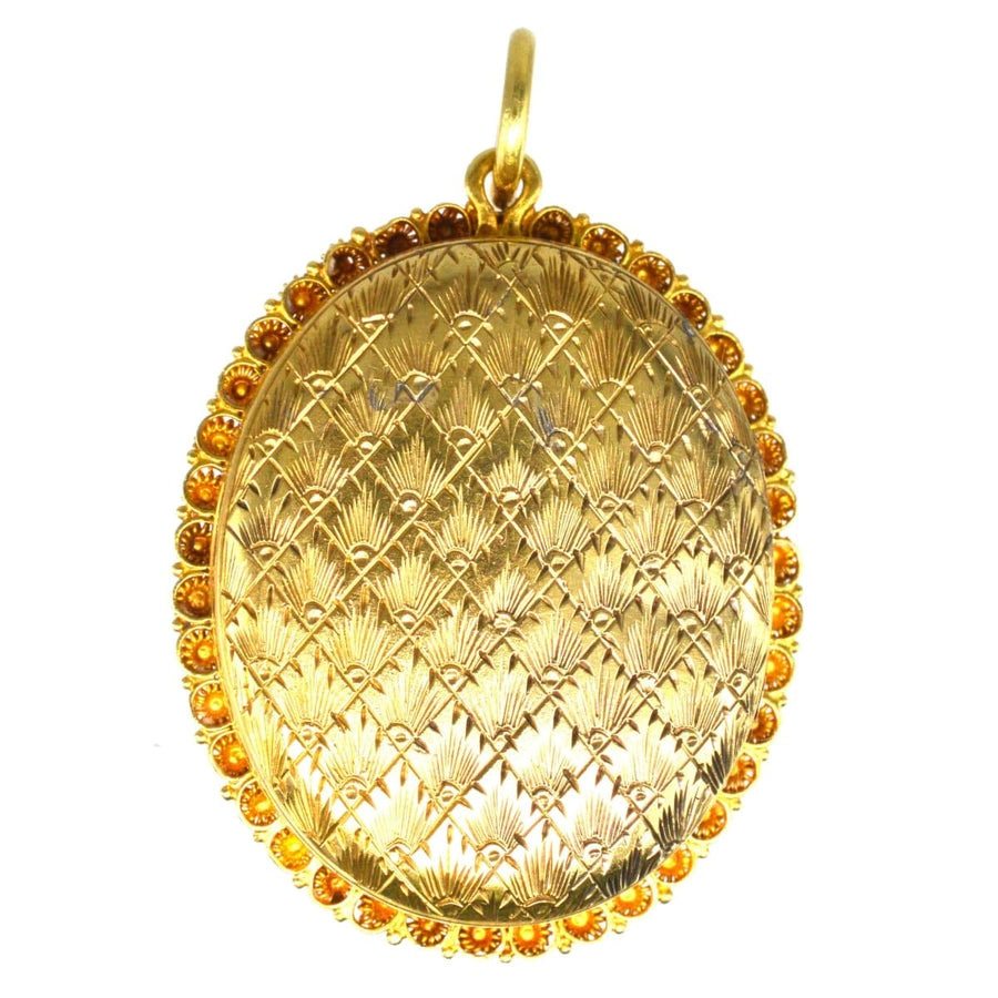 Victorian 18ct Gold Locket with Turquoise Cross in Original Case | Parkin and Gerrish (UK)