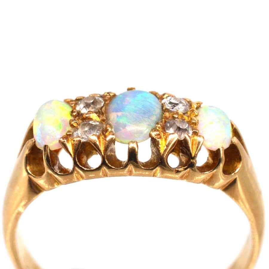 Victorian 18ct Gold Opal and Diamond Ring | Parkin and Gerrish (UK)