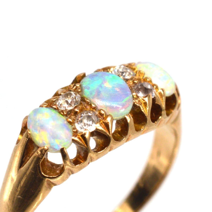 Victorian 18ct Gold Opal and Diamond Ring | Parkin and Gerrish (UK)