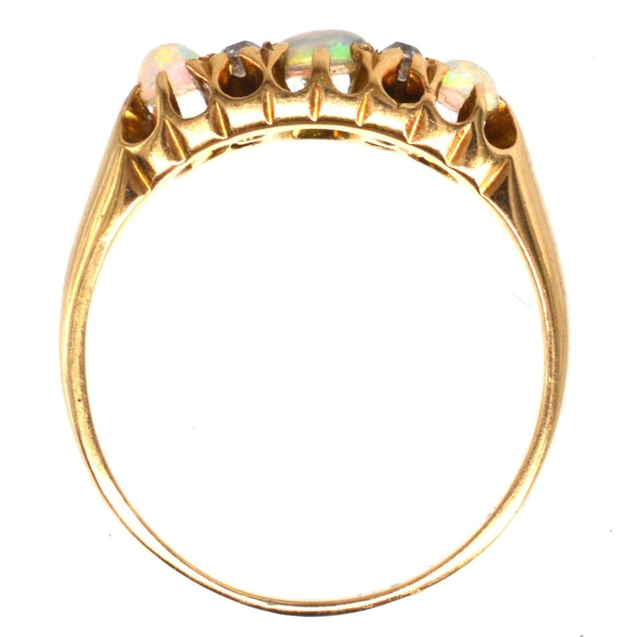 Victorian 18ct Gold Opal and Diamond Ring | Parkin and Gerrish (UK)
