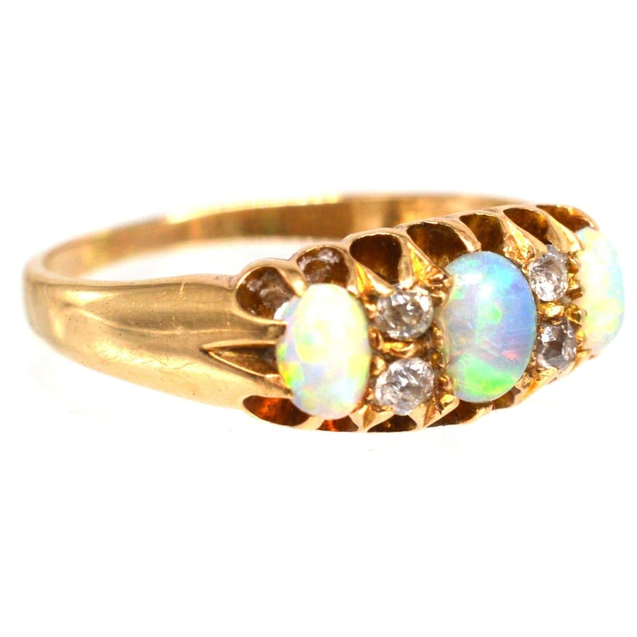 Victorian 18ct Gold Opal and Diamond Ring | Parkin and Gerrish (UK)