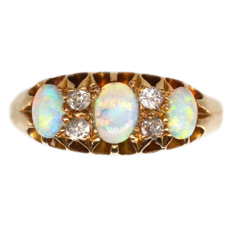 Victorian 18ct Gold Opal and Diamond Ring | Parkin and Gerrish (UK)