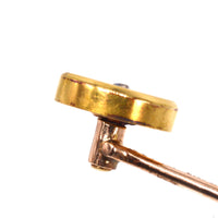 Victorian 18ct Gold Simple Round Circle Tie Pin with a Diamond | Parkin and Gerrish (UK)
