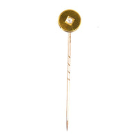 Victorian 18ct Gold Simple Round Circle Tie Pin with a Diamond | Parkin and Gerrish (UK)