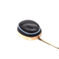 Victorian 9ct Gold, Banded Onyx “Eye” Tie Pin | Parkin and Gerrish (UK)