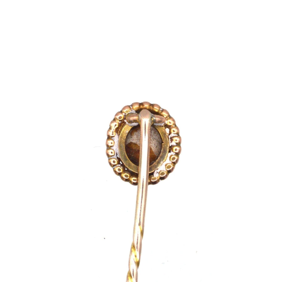Victorian 9ct Gold Brown Shell Tie Pin | Parkin and Gerrish (UK)