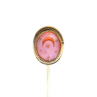 Victorian 9ct Gold Carnelian Tie Pin with Crescent Moon & Stars | Parkin and Gerrish (UK)