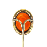 Victorian 9ct Gold Carnelian Tie Pin with Crescent Moon & Stars | Parkin and Gerrish (UK)