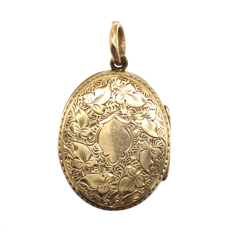 Victorian 9ct Gold Front and Back Floral Opening Locket with Two Compartments | Parkin and Gerrish | Antique & Vintage Jewellery