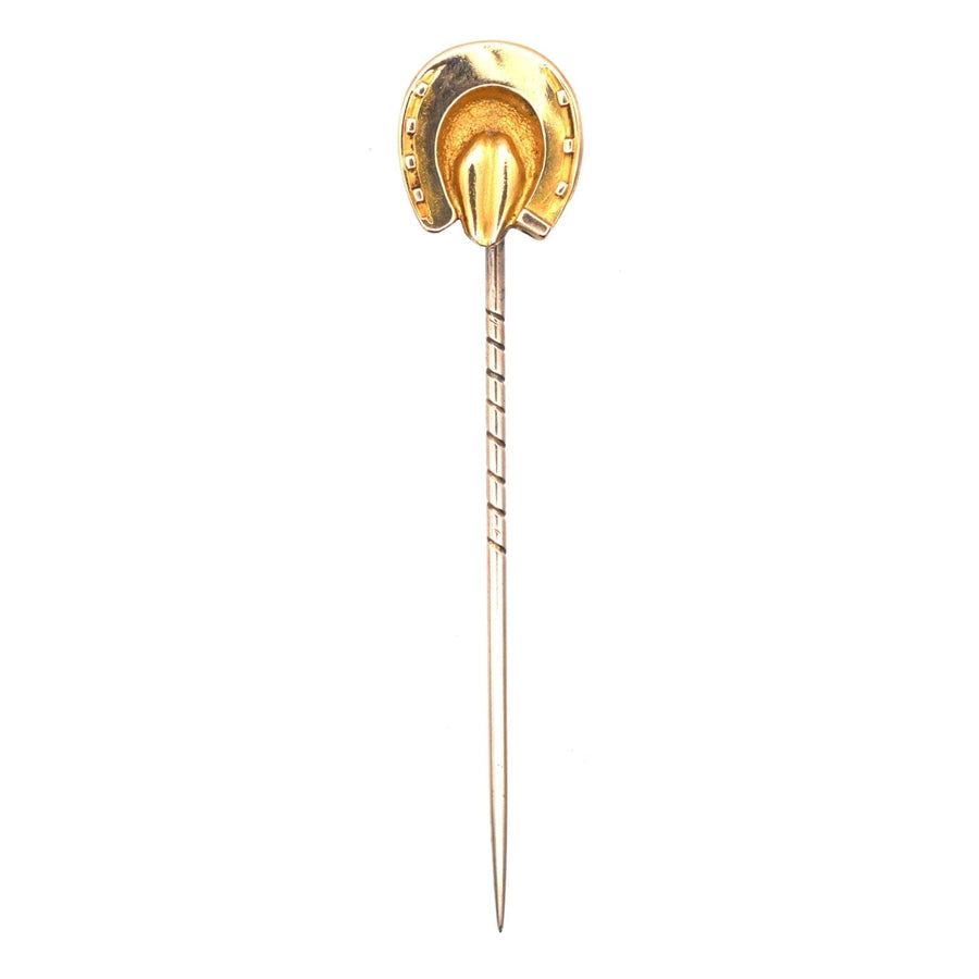 Victorian 9ct Gold Horseshoe Tie Pin | Parkin and Gerrish | Antique & Vintage Jewellery