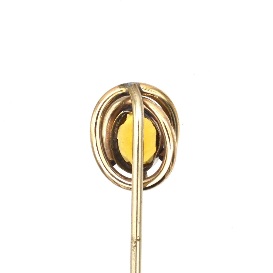 Victorian 9ct Gold, Orange (Citrine) Paste Tie Pin | Parkin and Gerrish | Antique & Vintage Jewellery
