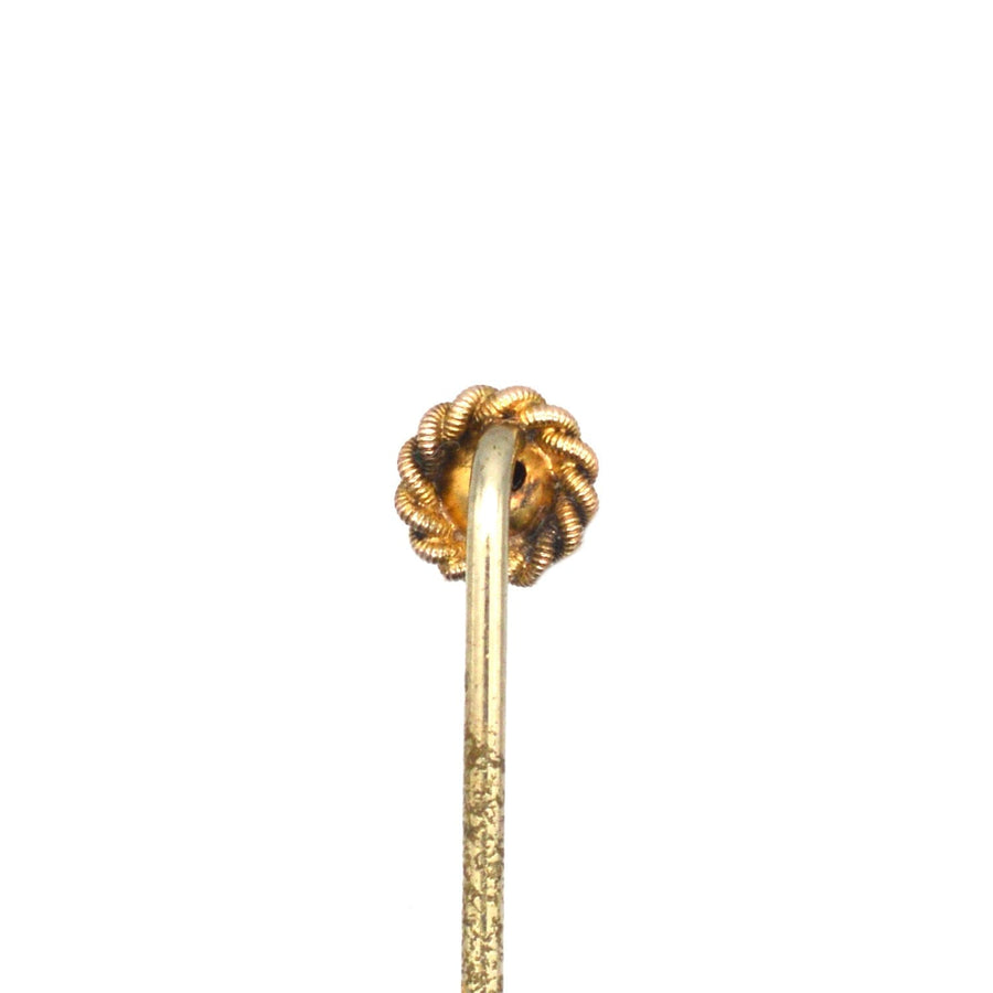 Victorian 9ct Gold Simple Knot & Ball Tie Pin | Parkin and Gerrish | Antique & Vintage Jewellery