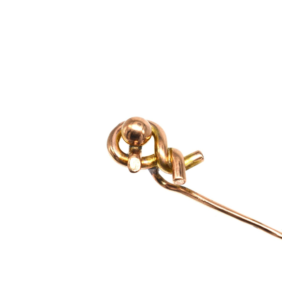 Victorian 9ct Gold Twist Knot Tie Pin | Parkin and Gerrish | Antique & Vintage Jewellery